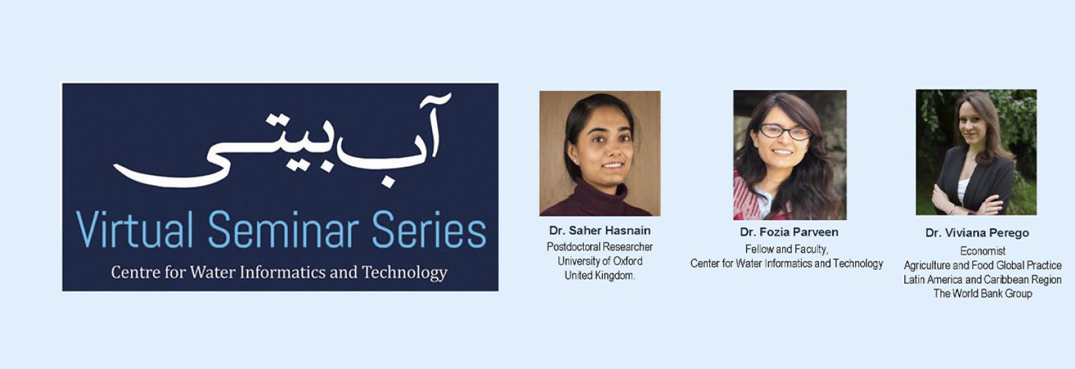 Name of series on blue background and picture and profile of speakers