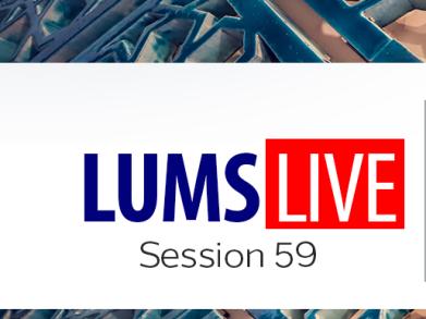 LUMS Live logo on white background with Session 59 written underneath