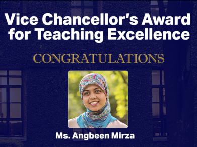 In Conversation with Angbeen Atif Mirza, Awardee Inaugural Vice Chancellor’s Award for Teaching Excellence
