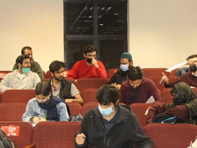 A shot of students at the session