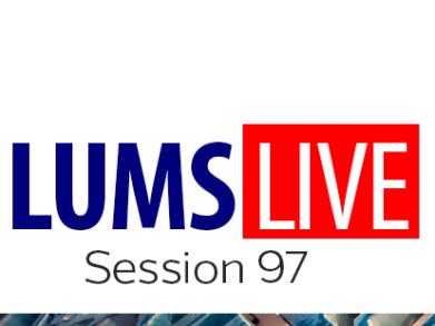 LUMS Live logo on white background with Session 97 written underneath