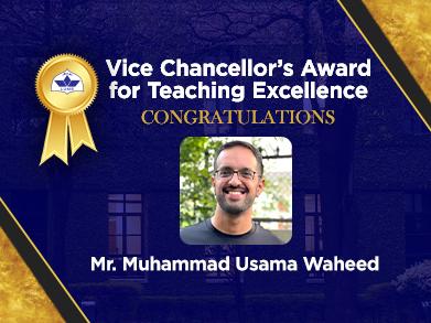 In Conversation with Mr. Muhammad Usama Waheed, Recipient of Vice Chancellor’s Award for Teaching Excellence 2022-23